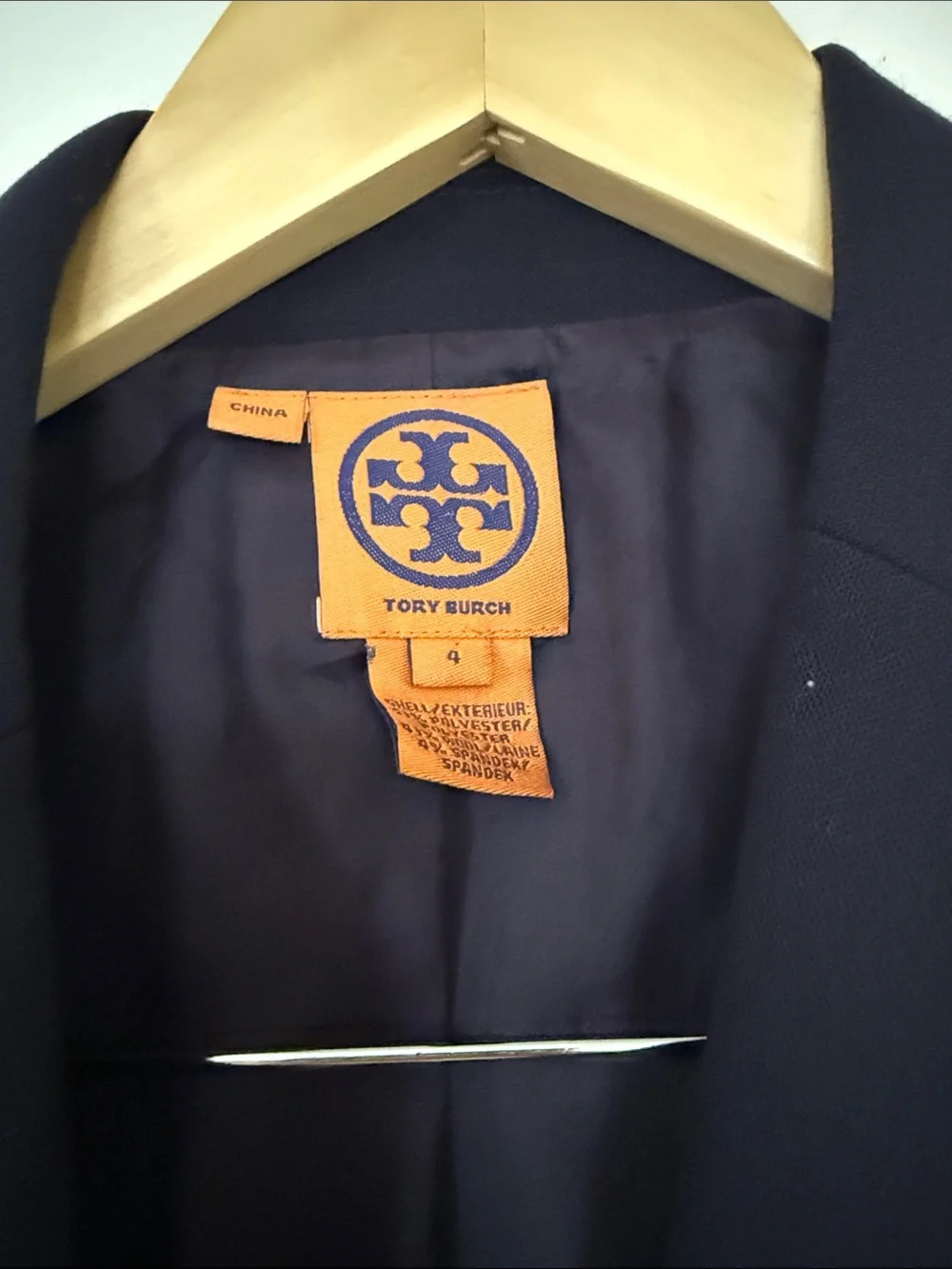 Tory Burch Navy Tailored Four-Button Blazer
